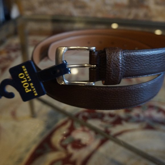 New Polo Ralph Lauren Brown Leather Belt 40